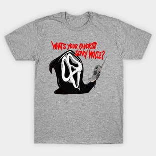 Ghostface what’s your favorite scary movie? T-Shirt